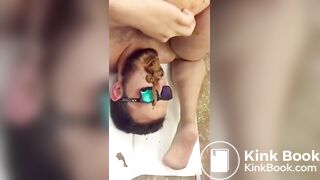 shit eater with his feeder