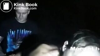 brunette smear, eats and fucks with scat in public