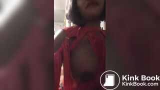 Filthy ebony piss puke shit cam girl dog talk