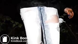 Scat slut in the woods