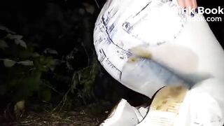 Scat slut in the woods