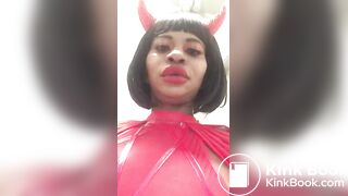 Filthy ebony piss puke shit cam girl