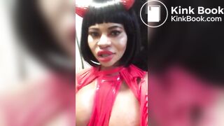 Filthy ebony piss puke shit cam girl