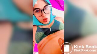 Muslim Hijabi transgender peeing her face.