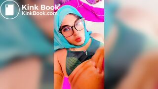 Muslim Hijabi transgender peeing her face.