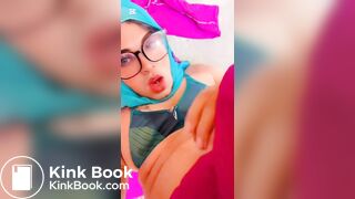 Muslim Hijabi transgender peeing her face.