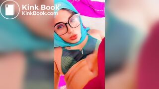 Muslim Hijabi transgender peeing her face.