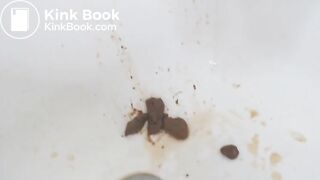 Wild girl puts herself an enema in the bathroom