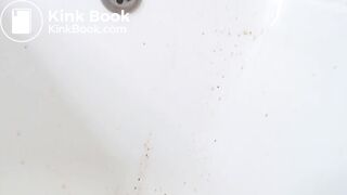 Wild girl puts herself an enema in the bathroom