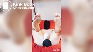 Anal gape in dirty pink thong