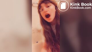 Sexy girl eats her shit in a bathtub