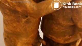 two shit covered gay guys hugging