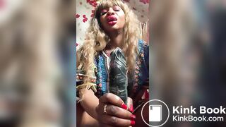 Filthy ebony piss puke shit cam girl