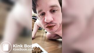 German scat fag eating again