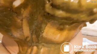 Filthy girl makes a liquid mess