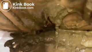 Filthy girl makes a liquid mess