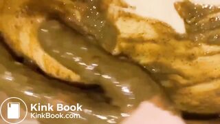 Filthy girl makes a liquid mess