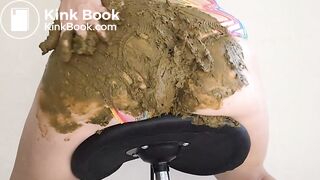 Big poop in rainbow lingerie