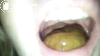 She gets shit in her mouth and she swallows