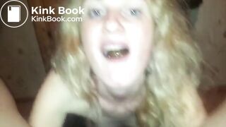 She gets shit in her mouth and she swallows