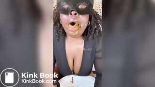 Nasty BBW SL doing her shitting and smear thang