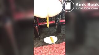 Valentina shitting scat tranny pooping in dish