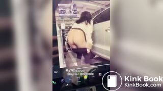 Chinese girl poops outside car