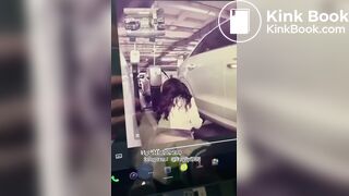 Chinese girl poops outside car