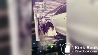 Chinese girl poops outside car