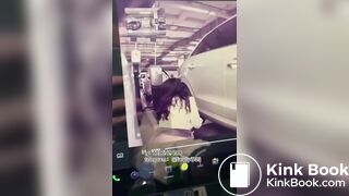 Chinese girl poops outside car