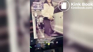 Chinese girl poops outside car