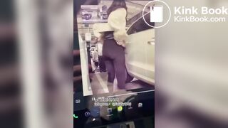 Chinese girl poops outside car