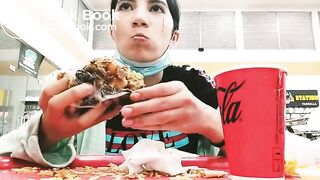 eating own shit in a mall