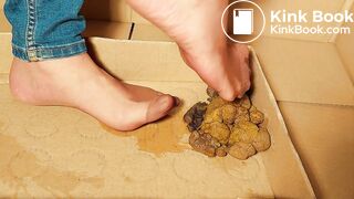 sexy chinese feet full of dog scat in pantyhose 5