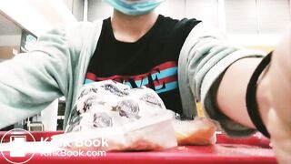 She eats a scat burger