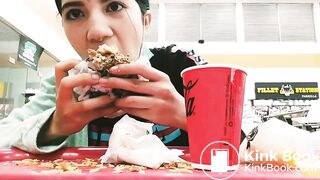 She eats a scat burger