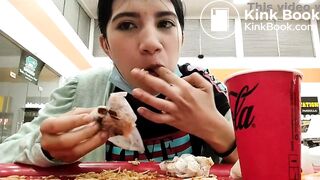 She eats a scat burger