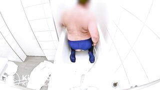 Dirty enema with cucumber fuck in spandex