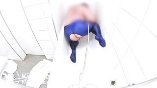 Dirty enema with cucumber fuck in spandex