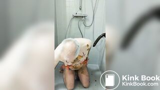 satan slave eats his own shit during enema session