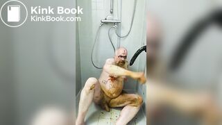 satan slave eats his own shit during enema session