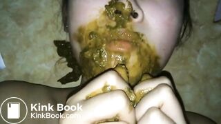 Chinese scat slut eating his shit