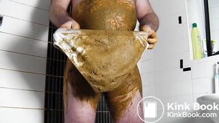 scat bear smearing his big belly