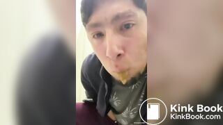 guy eats shit from toilet