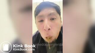 guy eats shit from toilet