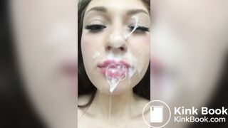 Facial Drenched Teen Loves Cum Bubbles