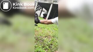 UniQueen21 Uni Ella smearing dog's shit