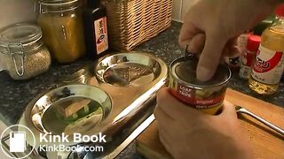 Slave eating dog food