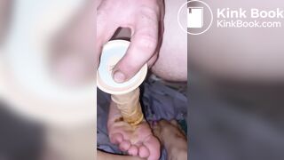 Guy smearing his shit on girlfriend feet