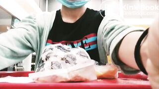 Eating a shitty burger